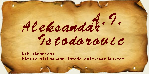 Aleksandar Istodorović vizit kartica